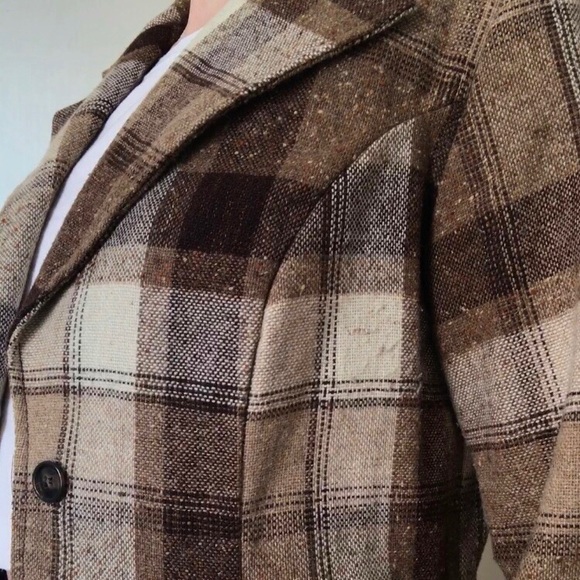 70s Vintage Plaid Blazer - Picture 3 of 5